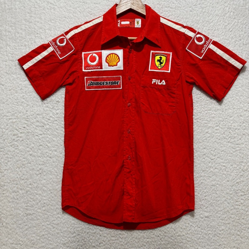 Vintage Fila x Ferrari Kids M (12Y)‎ Red F1 Racing Shirt Michael Schumacher